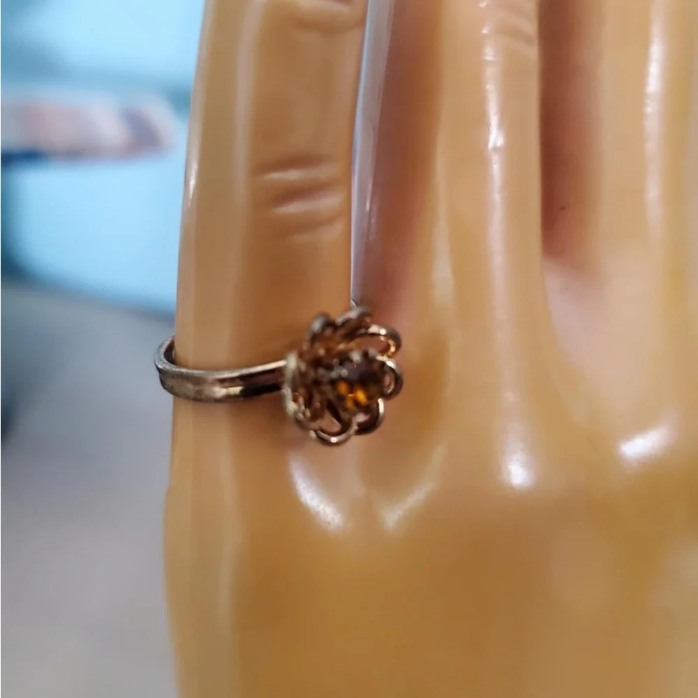 Coventry “Happy Talk” November BIRTHSTONE RING Faux Topaz Flower